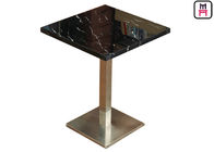 Marmo Calacatta Marble Table with Brushed Gold Stainless Steel Base For Restaurant / Hotel