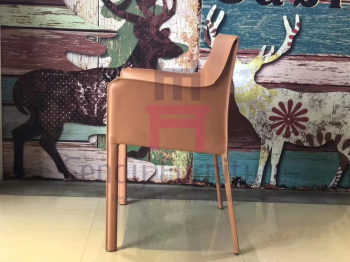 Sillas de cuero bronceadas del comedor, silla moderna de la fibra de