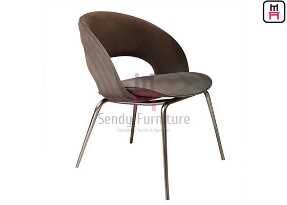 comprar La silla de cena tapizada trasera ahuecada Chrome colorea las piernas de acero inoxidables online manufacture
