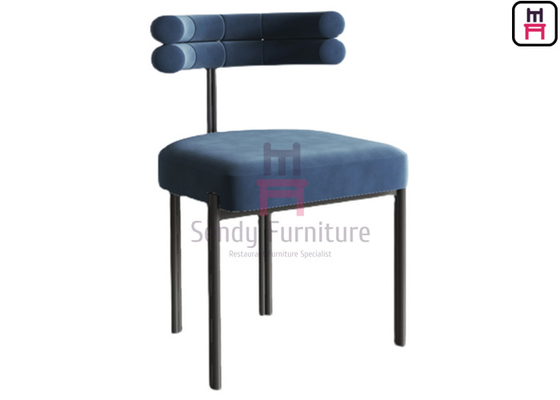 comprar Marco metálico tapizado copetudo del terciopelo que cena la silla no plegable sin los apoyabrazos online manufacture