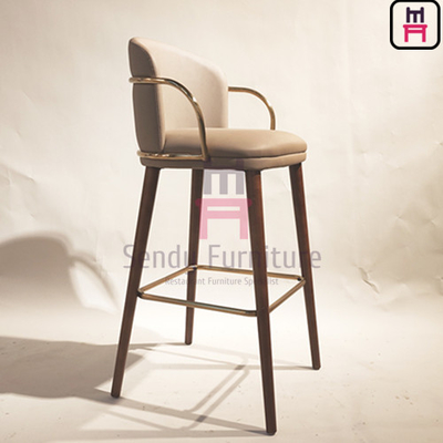 comprar Apoyabrazos de acero inoxidables del reposapiés del taburete de Sendy Leather Commercial Restaurant Bar online manufacture