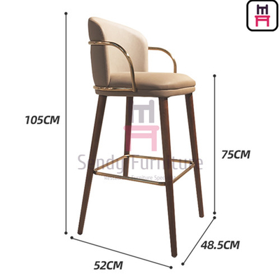 comprar Reposapiés de acero inoxidable del taburete de bar de cuero de los apoyabrazos del contador del restaurante incluido online manufacture