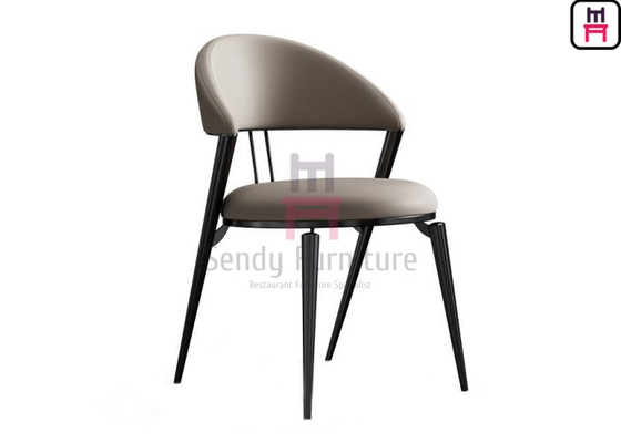comprar Silla de cena tapizada de cuero del marco de acero de carbono de la espalda abierta para el restaurante online manufacture