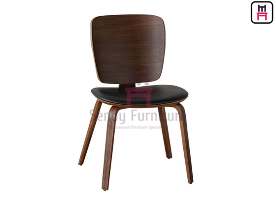 comprar Silla de comedor sin brazos de madera contrachapada de nuez con asiento acolchado para uso en restaurantes online manufacture