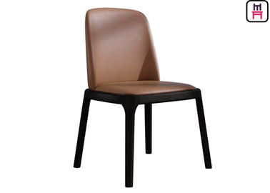 comprar Sillas de cuero negras de madera sin brazo de la cocina, sillas de madera ligeras elegantes del comedor online manufacture