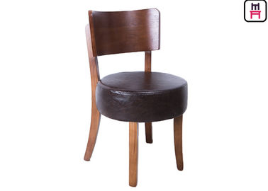 comprar Silla de cena sin brazo rellenada cuero redondo, sillas de madera oscuras del comedor online manufacture