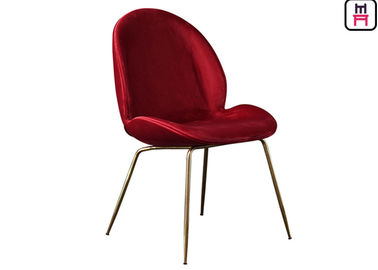 comprar Sillón rojo del escarabajo de Blue Velvet, sillas del comedor con las piernas del metal online manufacture