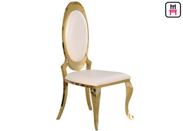 comprar Sillas sin brazo del restaurante del acero inoxidable de la parte posterior del óvalo del hotel con el oro/el cuero cromado Seat online manufacture