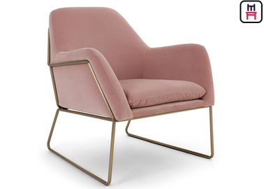 comprar Silla acogedora del sofá del pasillo del hotel del brazo de la sola del sofá de la base del acero inoxidable del terciopelo de la silla base del oro online manufacture