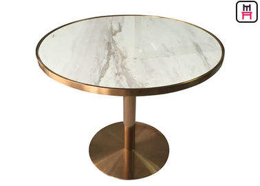 comprar Top de lujo del mármol de la mesa de comedor de oro del restaurante de Rose del acero inoxidable con la costura de oro online manufacture