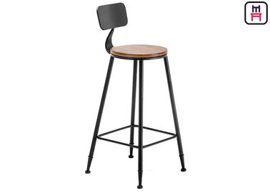 comprar Taburetes de bar del cuero del negro del diseño simple, taburetes tapizados de la altura del contador del metal online manufacture