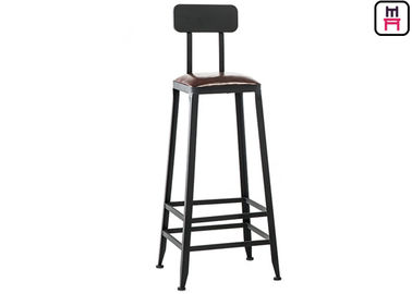 comprar Los taburetes de bar industriales interiores de la parte posterior del alto con madera sólida enmarcan/respaldo desprendible online manufacture