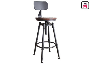 comprar Los asientos ajustables de madera/del cuero de los taburetes de bar de Restsaurant del metal del estilo del desván obstruyen la silla online manufacture