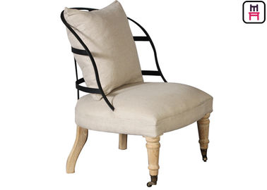 comprar Silla sin brazo del sofá del respaldo del metal con las ruedas, sillas de madera rústicas del salón de la pierna online manufacture