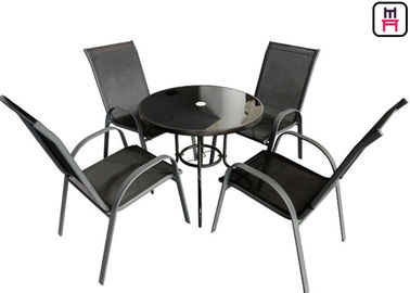 comprar El restaurante al aire libre de la cafetería presenta los muebles del jardín de Textilene con las sillas del brazo online manufacture