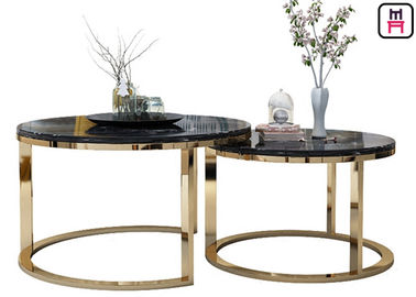 comprar Top redondo doble por encargo del mármol de la mesa de centro del acero inoxidable para el salón/el acontecimiento online manufacture