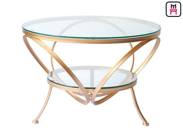 comprar Marco de cristal del oro de la mesa de centro, mesa de centro de cristal redonda moderna para la barra/el hotel online manufacture