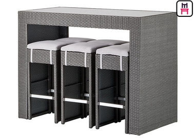 comprar 4-8 sistema de cena al aire libre de la altura de la barra de las personas, taburetes de bar al aire libre y sistema de la tabla online manufacture