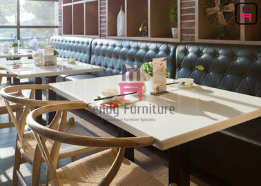 comprar Decoración determinada del botón del diamante del sofá de la cabina del hotel de los alimentos de preparación rápida del sofá de cuero del restaurante online manufacture