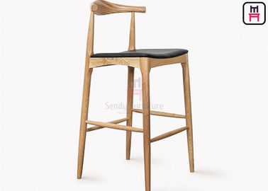 comprar Estilo clásico de los mediados de siglo de los taburetes de bar de cuero de madera de Seat de la ceniza para el hotel online manufacture