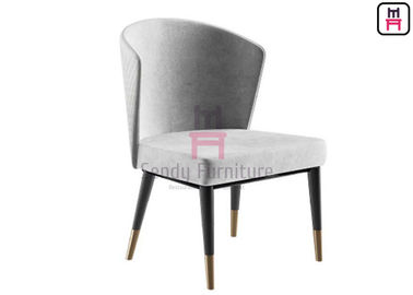 comprar Las sillas del comedor de la parte posterior de Shapped de la fan arriba curvaron la tela del respaldo sin brazo con los pies de cobre online manufacture
