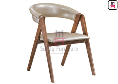 comprar El restaurante de madera tapizado preside el respaldo suave del cuero de madera de roble con los apoyabrazos cruzados online manufacture