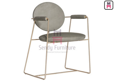 comprar Los apoyabrazos suaves del acero inoxidable 201 que cenan la silla, muebles del hotel presiden el cuero de Brown online manufacture