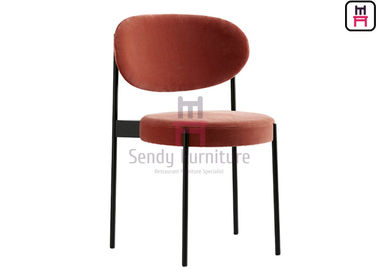 comprar El negro rojo pintó las sillas/tapizadas del comedor del metal cenando la silla sin el brazo online manufacture