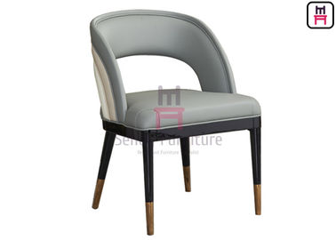 comprar Sillas de madera del restaurante del cuero del arco iris de la espalda abierta con los pies del acero inoxidable del oro online manufacture