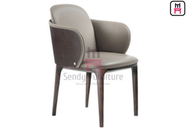 comprar Silla de cuero tapizada madera de la ceniza, sillas del comedor del restaurante con los apoyabrazos online manufacture