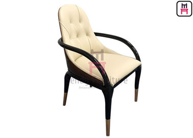 comprar La cena moderna curvada del cuero de los apoyabrazos de madera sólida preside el volumen 0.38cbm con los detalles del metal online manufacture