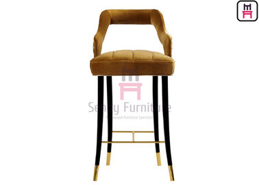 comprar Madera sólida tapizada terciopelo de la ceniza de los taburetes de bar del restaurante con hacia fuera ahuecado el respaldo online manufacture
