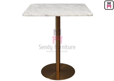 comprar Tabla del mármol de Marmo Calacatta con la base de acero inoxidable cepillada del oro para el restaurante/el hotel online manufacture