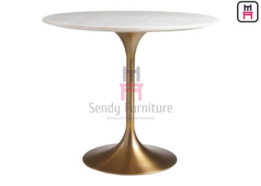 comprar Tabla de oro cepillada de la base de la trompeta de Tulip Base Marble Coffee Table online manufacture