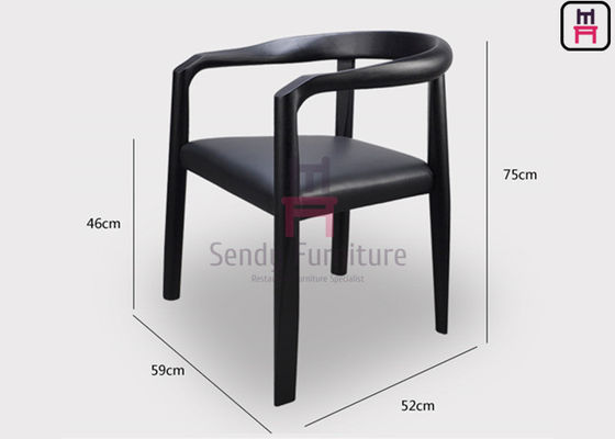 comprar Sillones de restaurante de madera clásica con tapicería de cuero respaldo con repisos y acabado de nuez para asientos de comedor duraderos online manufacture