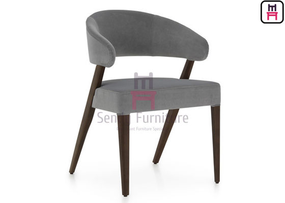 comprar Envoltura de la silla de madera Gray Velvet del restaurante de los apoyabrazos de la espalda abierta del respaldo online manufacture