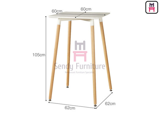 comprar la barra blanca del restaurante del MDF de los 2ft presenta H el 100cm con las piernas de madera sólidas online manufacture