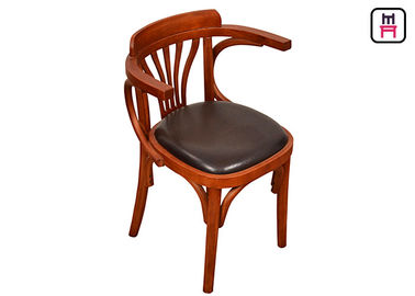 Cuero de madera del vintage que cena sillas con las sillas de madera de la boda del roble de los brazos