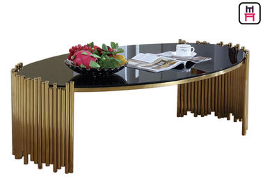 Forma oval moderada de la mesa de centro superior de cristal del acero inoxidable para el hogar del café