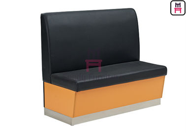 Asiento comercial del Banquette del color negro, cabina de madera Eco - cuero del restaurante