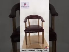 Silla de cuero rústica interior de Brown/madera de roble robusta que cena la silla con los apoyabrazos