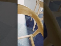 Ash Wood Dining Chair Black tapizado de cuero laqueó el respaldo curvado