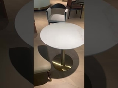 Contrato cuadrado Reunión de mármol Mesa de comedor de madera Material de base de hierro de doble color